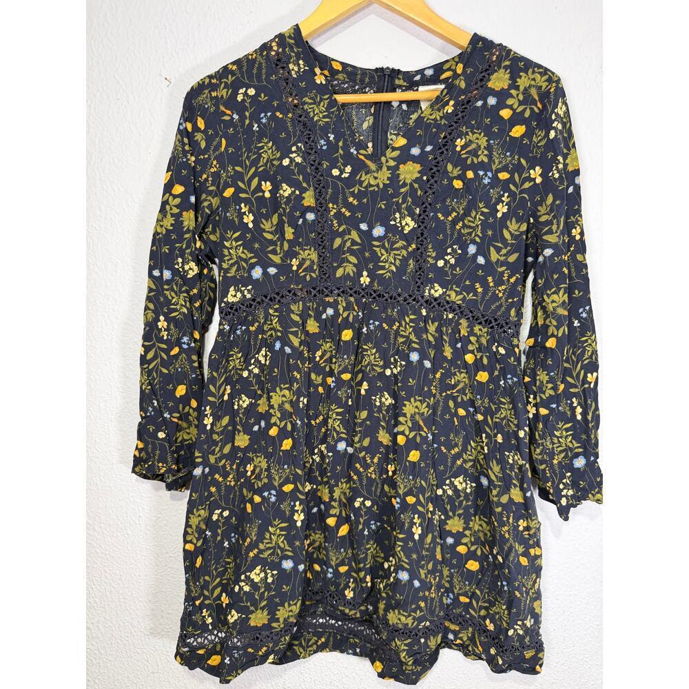 Earthbound Floral Boho Womens Romper Shorts Cottagecore Size XL Prairie Hippie